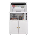 COZONY Metal Printer Cabinet with Wheels and Storage Shelf, 28.9 Rolling Printer Stand with Cabinet Storage for Home Office, White