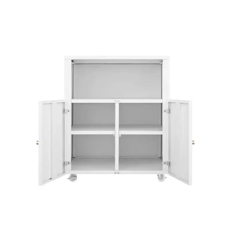 COZONY Metal Printer Cabinet with Wheels and Storage Shelf, 28.9 Rolling Printer Stand with Cabinet Storage for Home Office, White