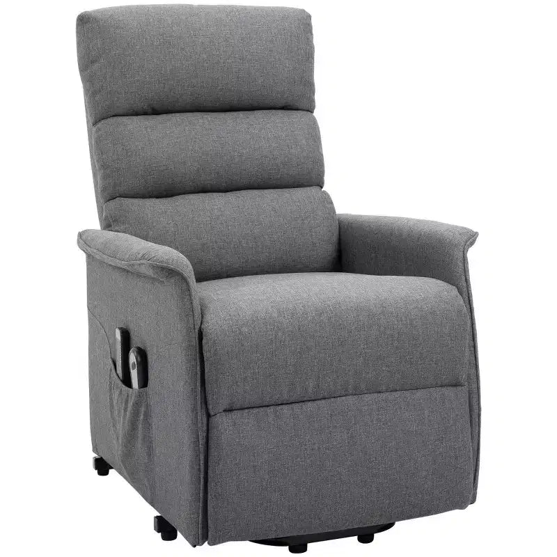 Fauteuil inclinable releveur électrique pour personnes âgées avec télécommande, revêtement en tissu lin