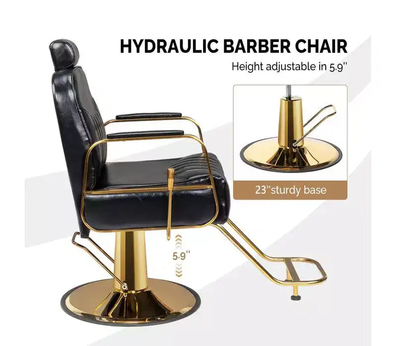 Karl Home All Purpose Heavy Duty Reclining Hair Salon Chair with Headrest