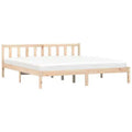 vidaXL Bed Frame Natural 53.94 x 74.80 in Solid Pine Wood