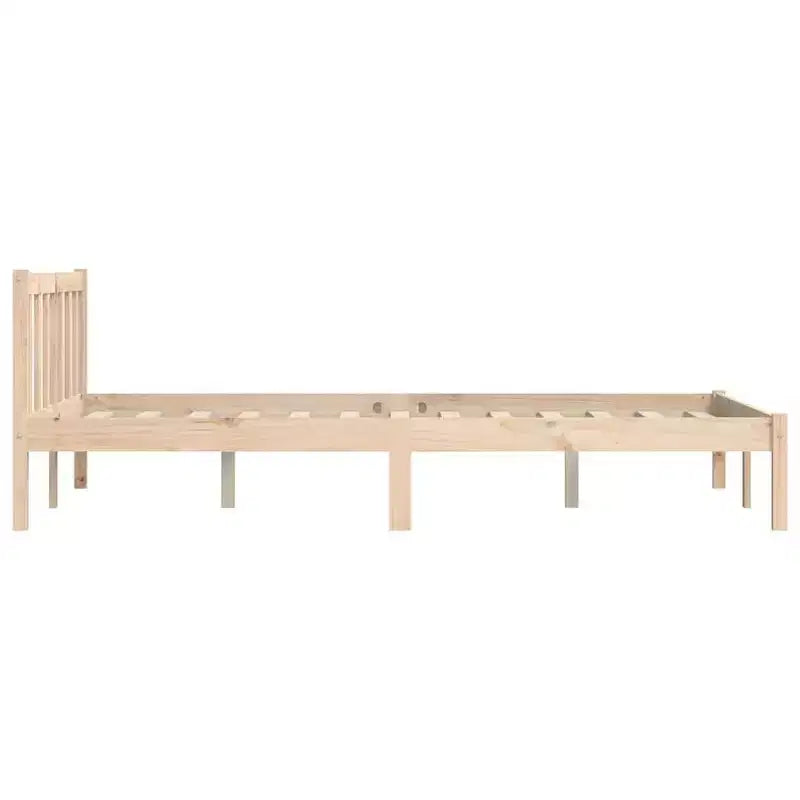 vidaXL Bed Frame Natural 53.94 x 74.80 in Solid Pine Wood
