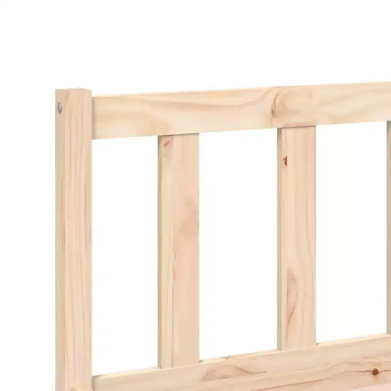 vidaXL Bed Frame Natural 53.94 x 74.80 in Solid Pine Wood