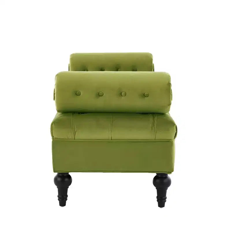 Whisen End of Bed Bench, Velvet Upholstered Tufted Bench Bedroom Bench Ottoman Footstool, Entryway Closet Bench with 2 Detachable Pillows