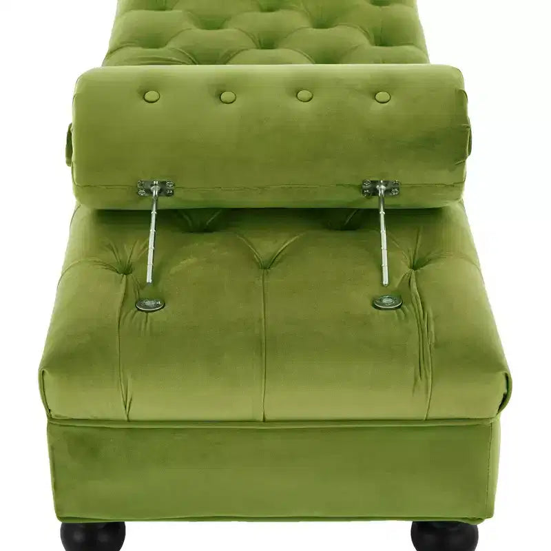 Whisen End of Bed Bench, Velvet Upholstered Tufted Bench Bedroom Bench Ottoman Footstool, Entryway Closet Bench with 2 Detachable Pillows