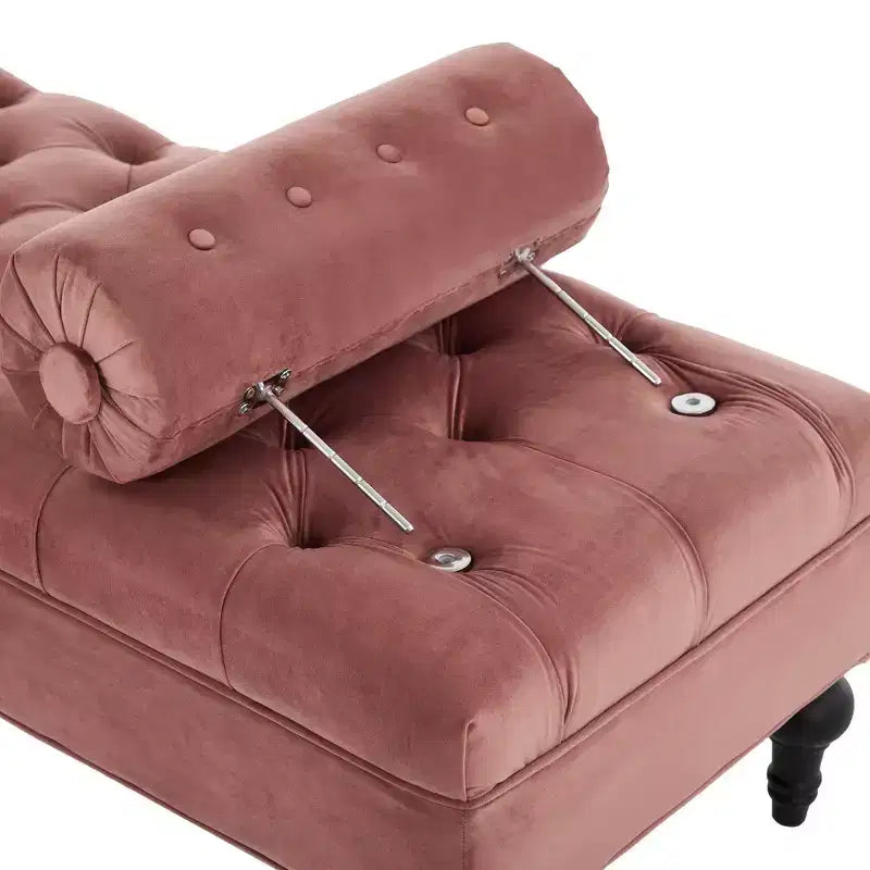 Whisen End of Bed Bench, Velvet Upholstered Tufted Bench Bedroom Bench Ottoman Footstool, Entryway Closet Bench with 2 Detachable Pillows