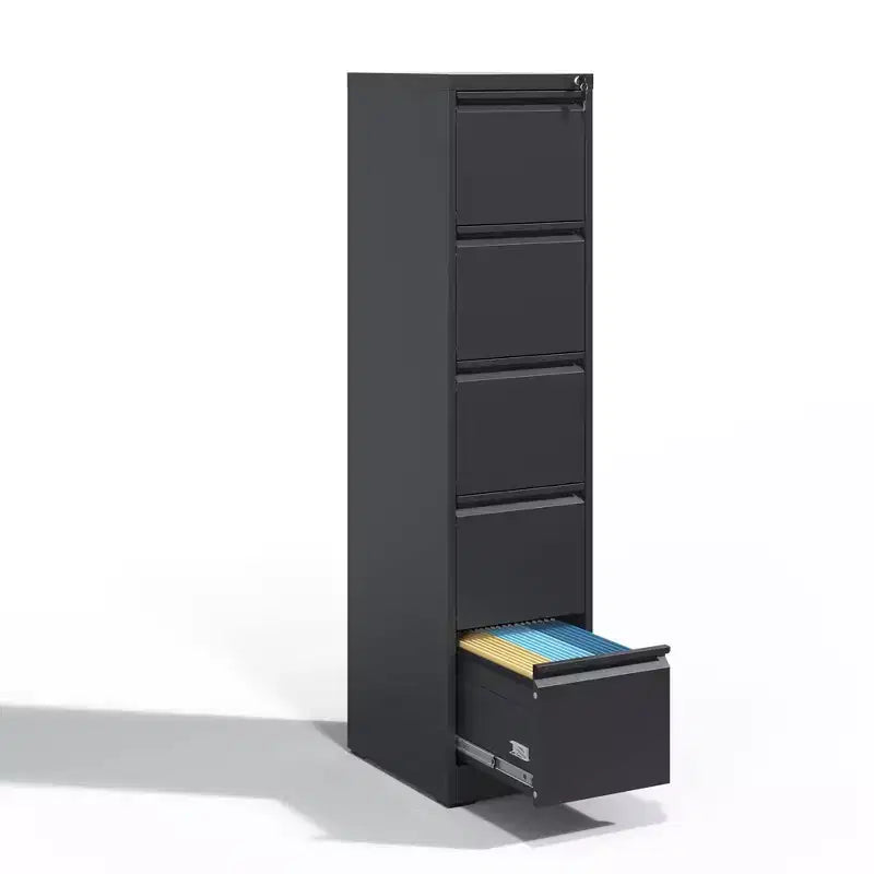 5 Drawer Metal Vertical File Cabinet with Lock Office Home Steel Vertical File Cabinet