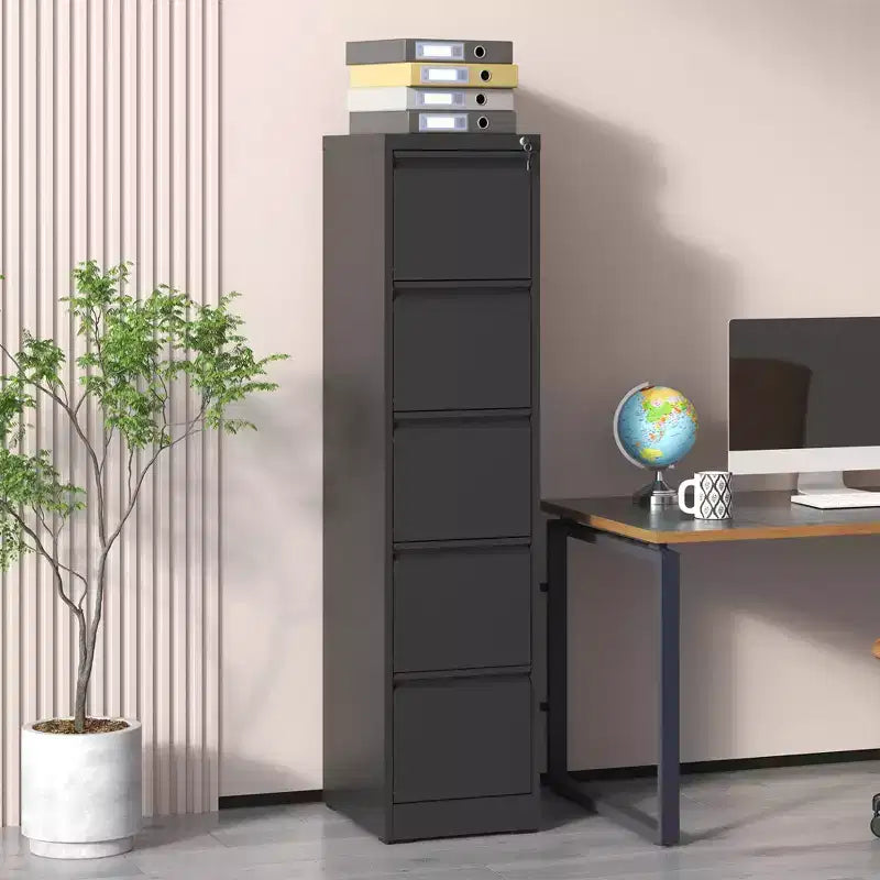 5 Drawer Metal Vertical File Cabinet with Lock Office Home Steel Vertical File Cabinet
