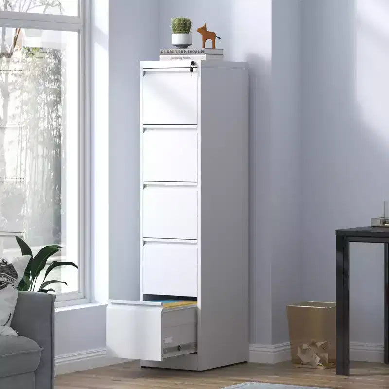 Classeur vertical en métal à 5 tiroirs avec serrure pour bureau à domicile