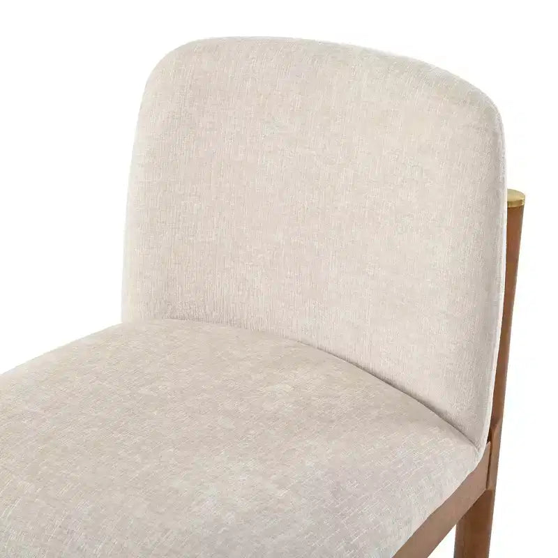 Set of 2 Modern Dining Chairs, Kitchen Chairs with Woven Rope Backrest & Solid Rubberwood Legs, Walnut Finish - ModernLuxe