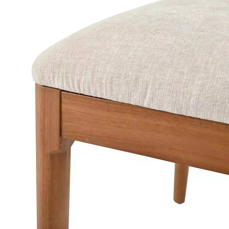 Set of 2 Modern Dining Chairs, Kitchen Chairs with Woven Rope Backrest & Solid Rubberwood Legs, Walnut Finish - ModernLuxe
