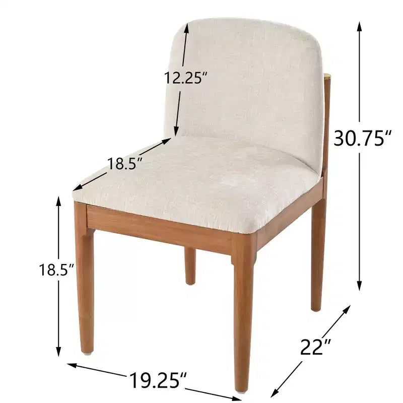 Set of 2 Modern Dining Chairs, Kitchen Chairs with Woven Rope Backrest & Solid Rubberwood Legs, Walnut Finish - ModernLuxe