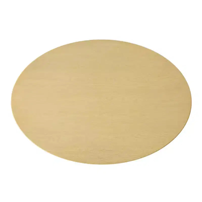 52 Modern Fluted Easy Assembly Oval Solid Oak Wood Dining Table for 4