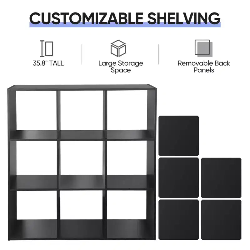 Home Collection 9 Cube Storage Organizer Bookshelf