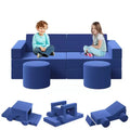 Modular Kids Play Couch, 13Pcs Kids Explorer Couch, Convertible Foam Play Couch for Bedroom and Playroom Furniture, 2 Seat Gray Couch for Kids