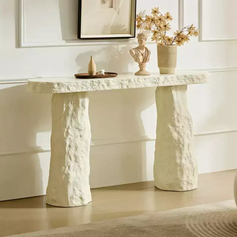 GDFStudio Rosalynd 53.94 Modern Fiberglass Console Table with Irregular Legs