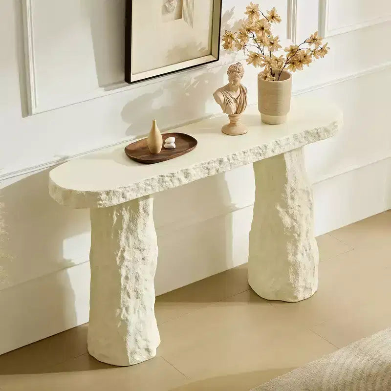 GDFStudio Rosalynd 53.94 Modern Fiberglass Console Table with Irregular Legs
