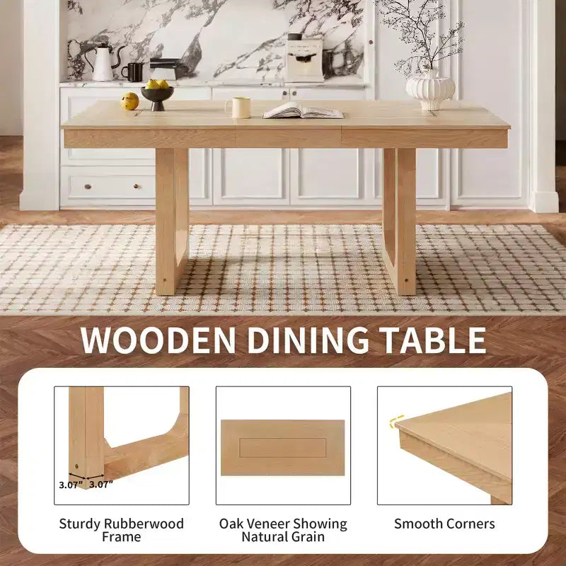 GDFStudio Gomez 5-Piece Extendable Dining Table Set with 18 Move Leaf