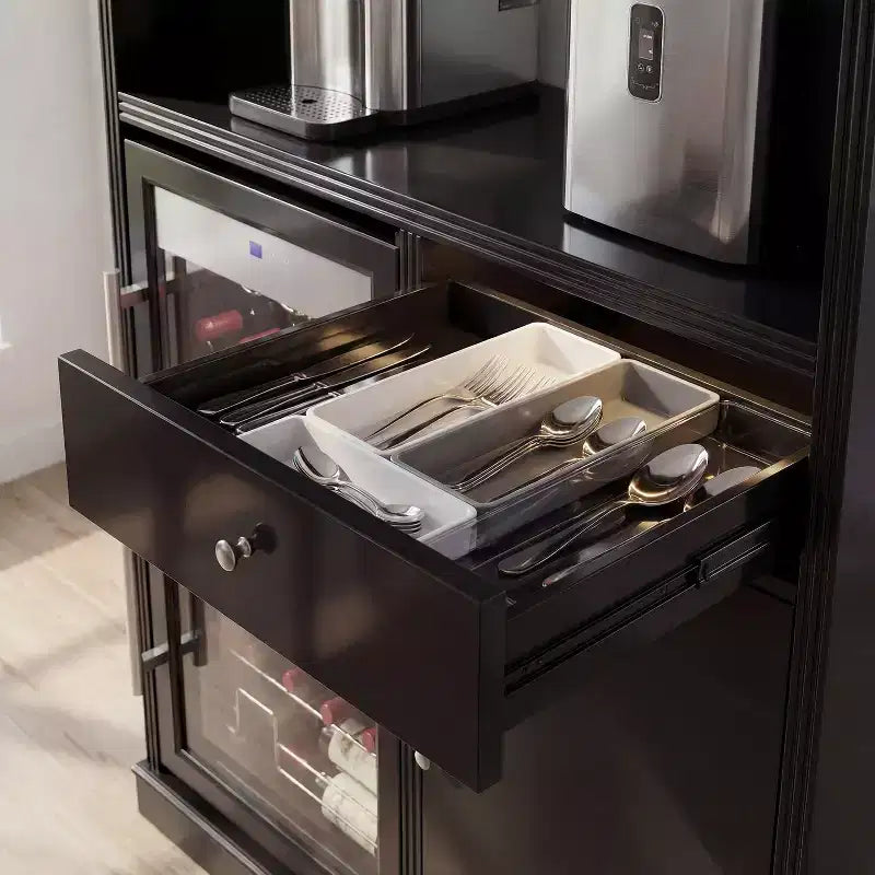 Famapy Kitchen Bar Cabinet,Compact Wine Fridge with Tempered Glass Door,Built-in LED,Temperature Control,Ideal for Kitchen Counter & Home Bar