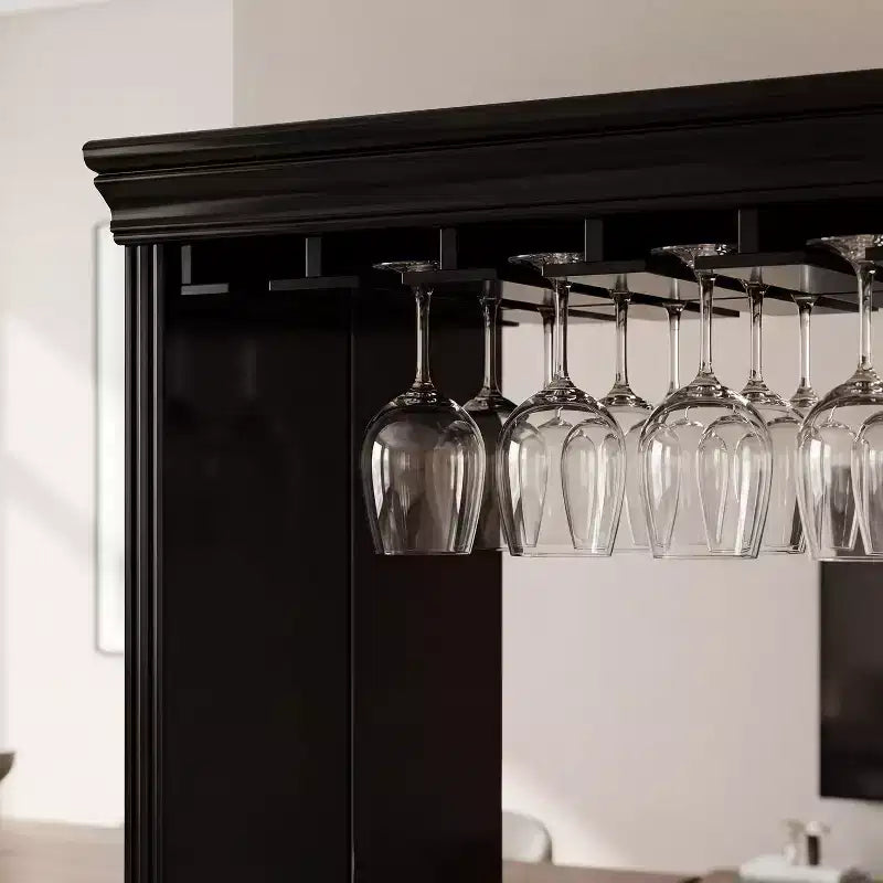 Famapy Kitchen Bar Cabinet,Compact Wine Fridge with Tempered Glass Door,Built-in LED,Temperature Control,Ideal for Kitchen Counter & Home Bar
