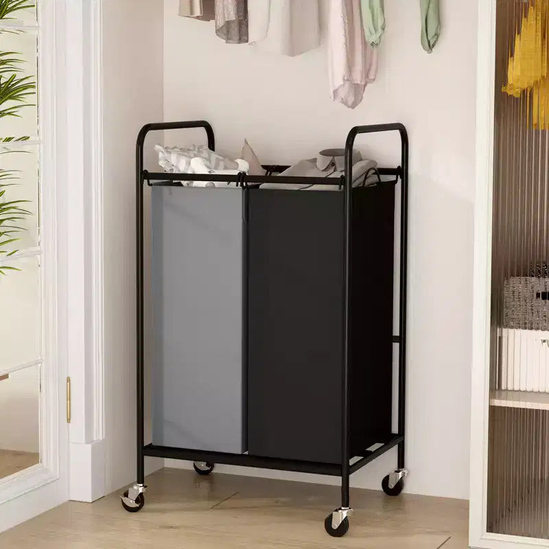 3-Bag Laundry Sorter Cart, 120L Rolling Laundry Hamper with Lockable Wheels, 3 Section Large Laundry Basket Organizer