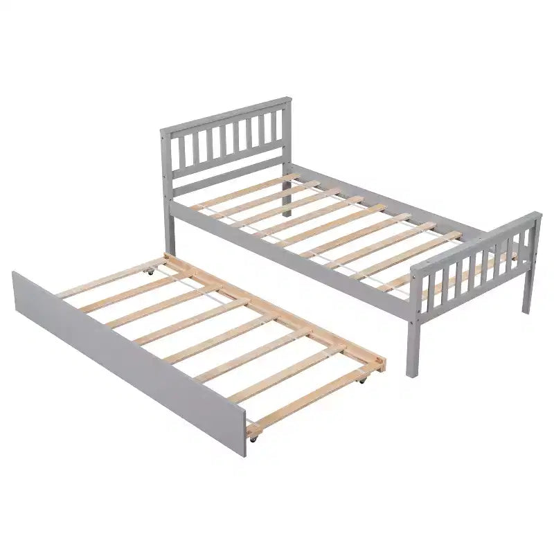 MAYEERTY Twin Bunk Bed Safety Rail Kid-Friendly No Box Spring Needed