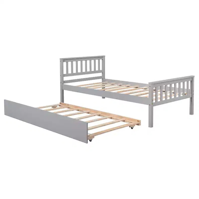 MAYEERTY Twin Bunk Bed Safety Rail Kid-Friendly No Box Spring Needed
