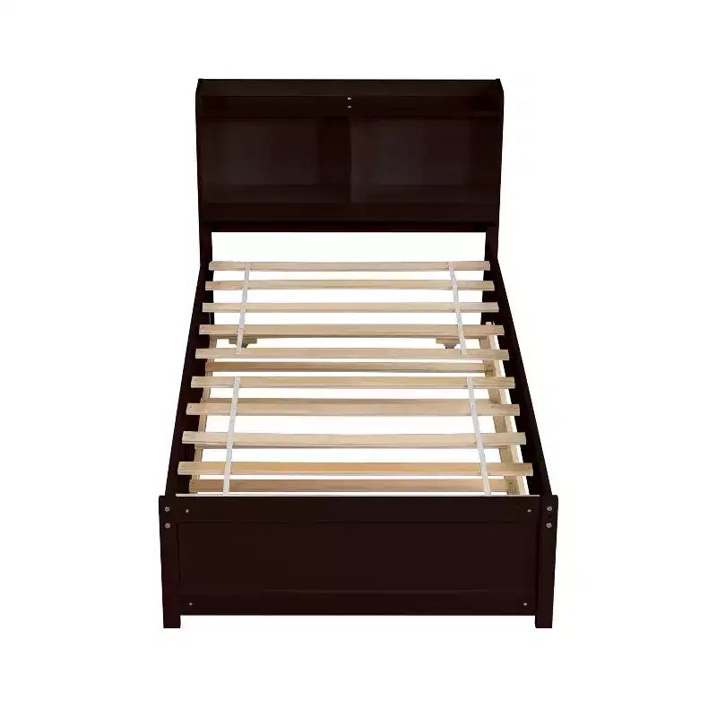 MAYEERTY Twin Bed Frame Under-Bed Storage No Box Spring Needed Noise-Free Design