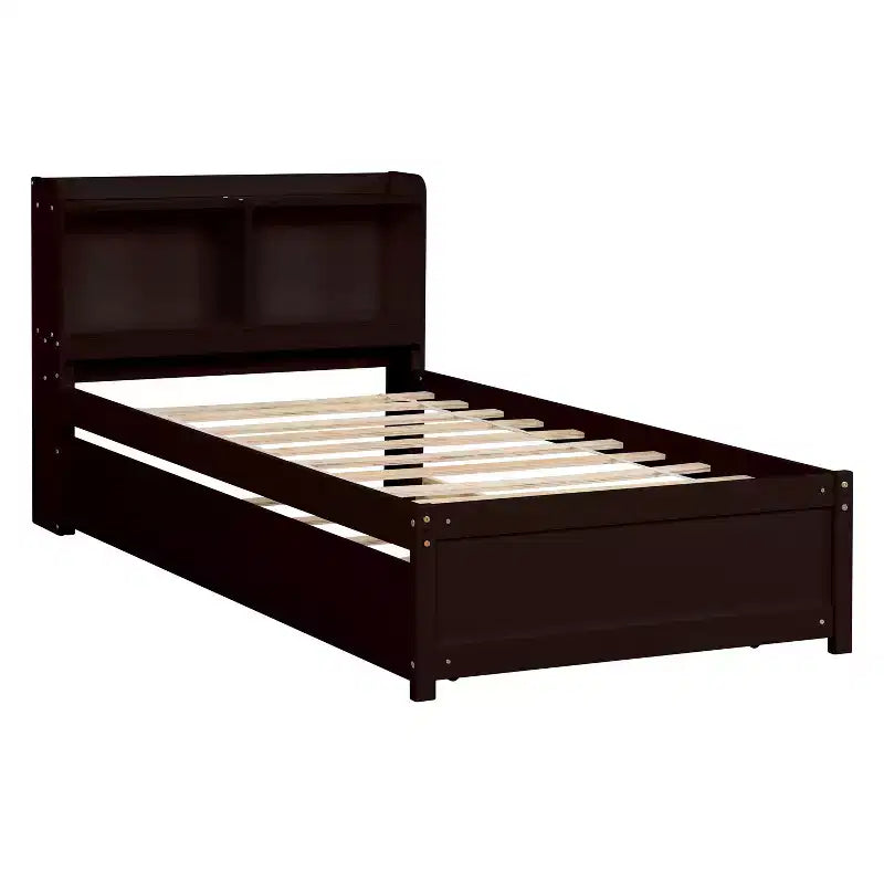 MAYEERTY Twin Bed Frame Under-Bed Storage No Box Spring Needed Noise-Free Design