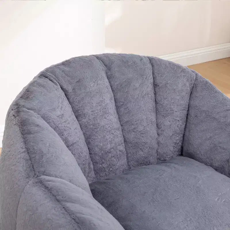 GDFStudio Thoii Modern Faux Fur Upholstered Bean Bag Chair with Armrest