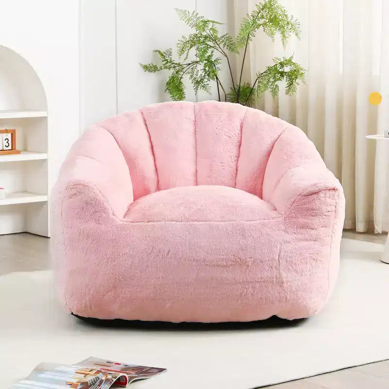 GDFStudio Thoii Modern Faux Fur Upholstered Bean Bag Chair with Armrest