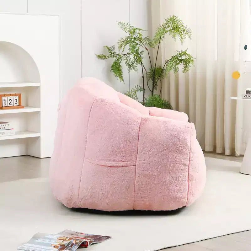 GDFStudio Thoii Modern Faux Fur Upholstered Bean Bag Chair with Armrest