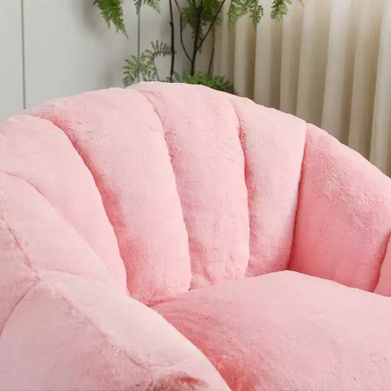 GDFStudio Thoii Modern Faux Fur Upholstered Bean Bag Chair with Armrest