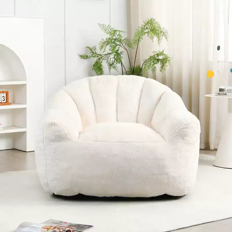 GDFStudio Thoii Modern Faux Fur Upholstered Bean Bag Chair with Armrest