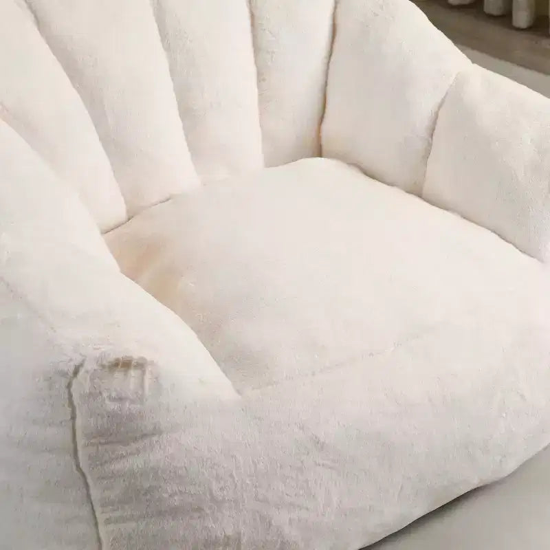 GDFStudio Thoii Modern Faux Fur Upholstered Bean Bag Chair with Armrest