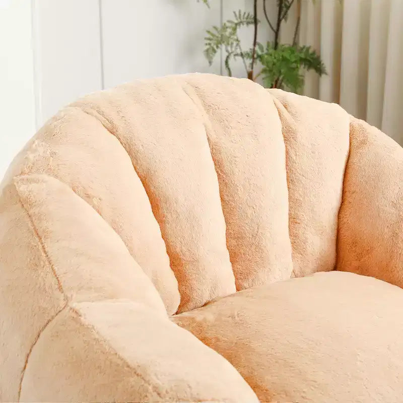 GDFStudio Thoii Modern Faux Fur Upholstered Bean Bag Chair with Armrest