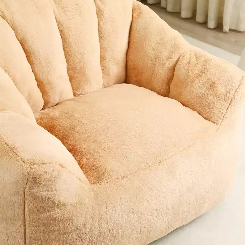 GDFStudio Thoii Modern Faux Fur Upholstered Bean Bag Chair with Armrest
