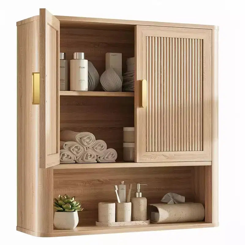 Dcolora Bathroom Wall Cabinet with Adjustable Shelf & Doors, Over-Toilet Storage