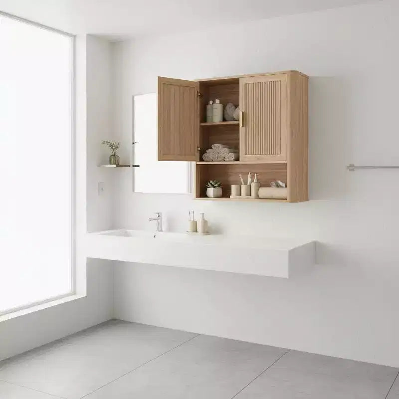 Dcolora Bathroom Wall Cabinet with Adjustable Shelf & Doors, Over-Toilet Storage