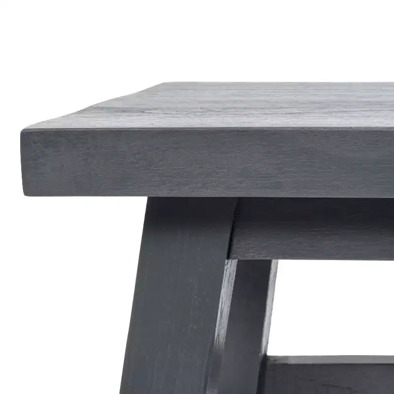 JONATHAN Y Revine 16.9 Rustic Farmhouse Solid Mindi Wood Handcrafted Accent Stool