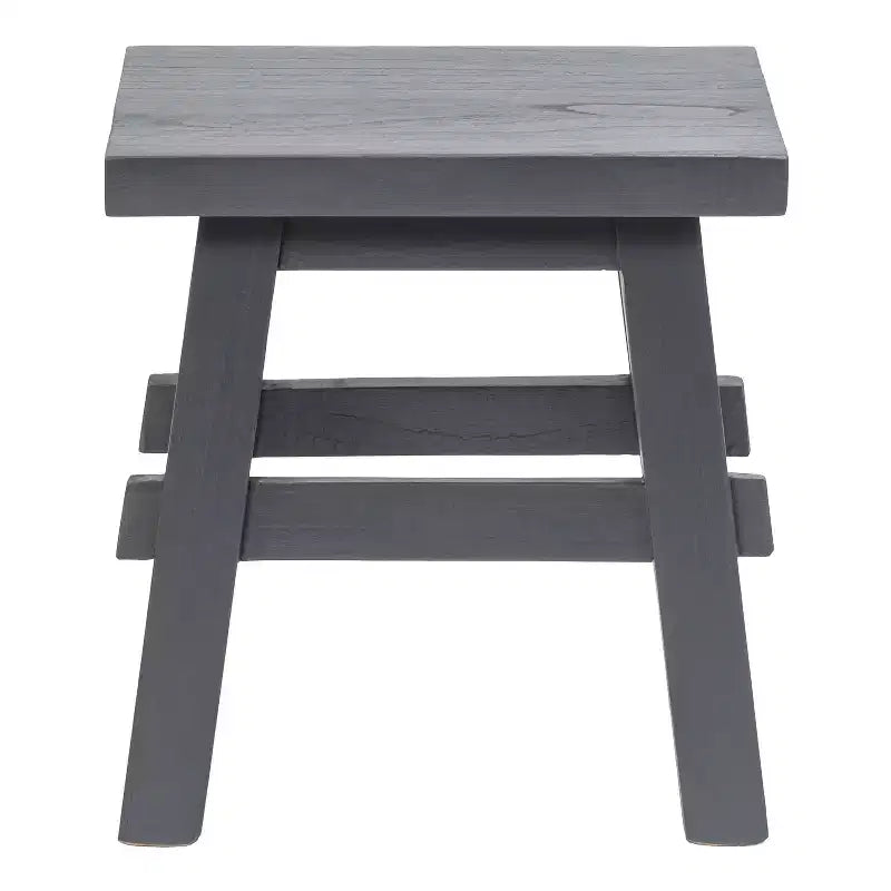 JONATHAN Y Revine 16.9 Rustic Farmhouse Solid Mindi Wood Handcrafted Accent Stool
