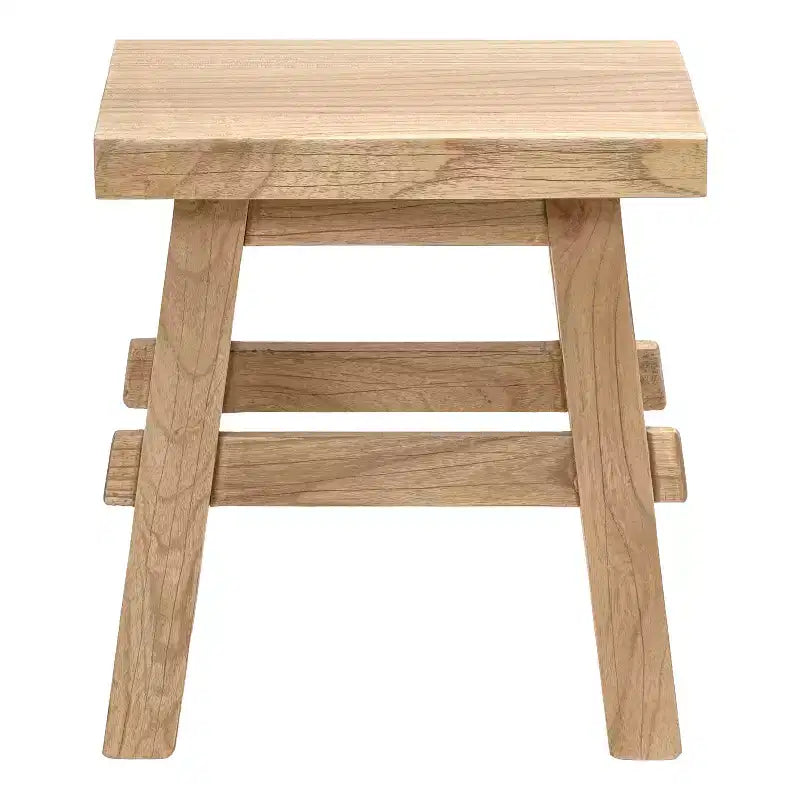 JONATHAN Y Revine 16.9 Rustic Farmhouse Solid Mindi Wood Handcrafted Accent Stool