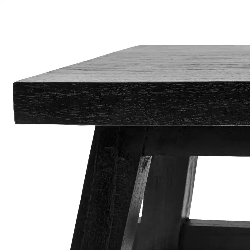 JONATHAN Y Revine 16.9 Rustic Farmhouse Solid Mindi Wood Handcrafted Accent Stool