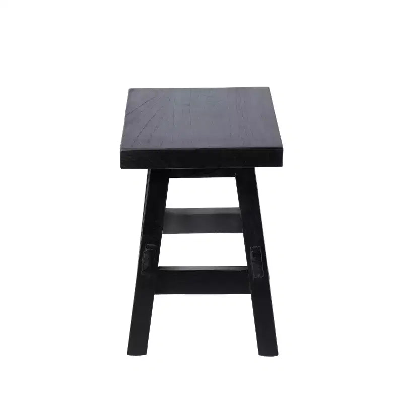 JONATHAN Y Revine 16.9 Rustic Farmhouse Solid Mindi Wood Handcrafted Accent Stool