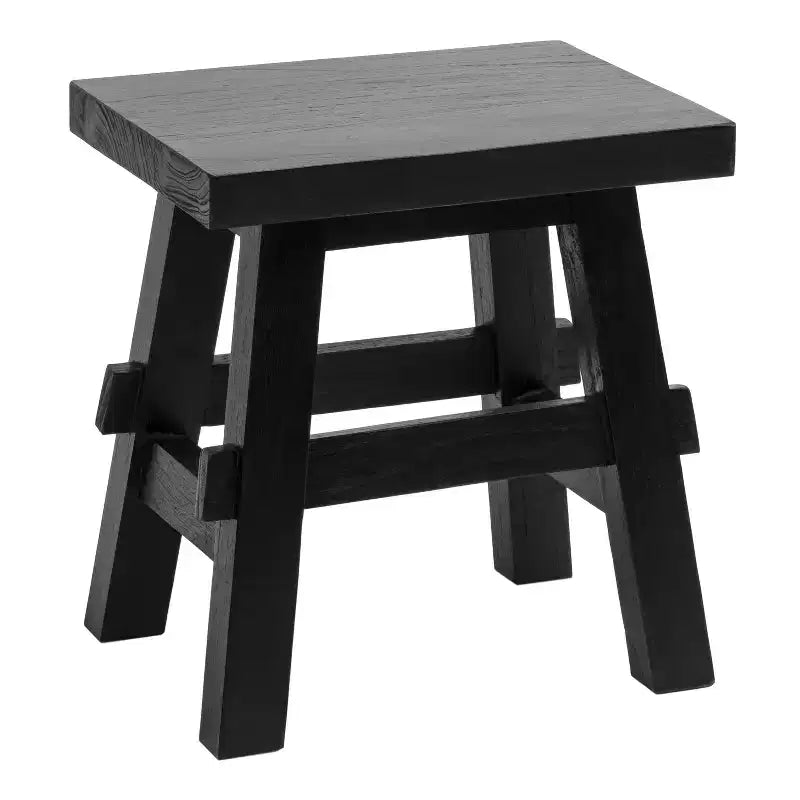 JONATHAN Y Revine 16.9 Rustic Farmhouse Solid Mindi Wood Handcrafted Accent Stool
