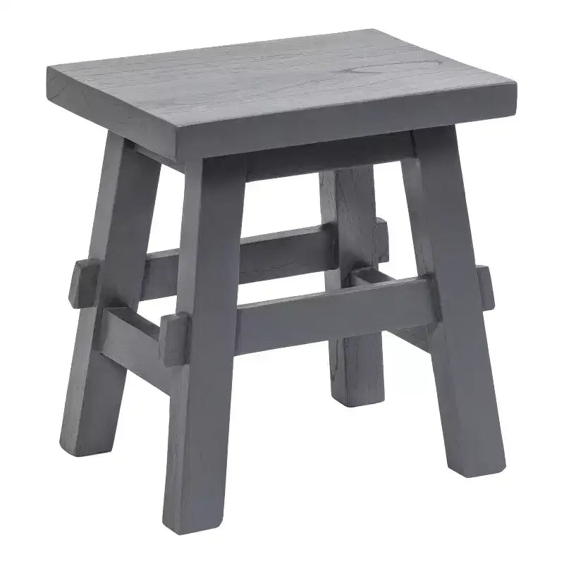 JONATHAN Y Revine 16.9 Tabouret d'appoint artisanal en bois de Mindi massif de style ferme rustique
