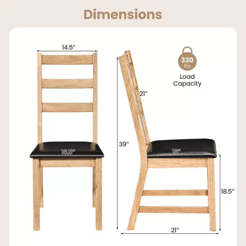 Costway Dining Chairs Set of 2/4 with Hollowed Backrest, Padded Seat, Rubber Wood Legs Natural & Black