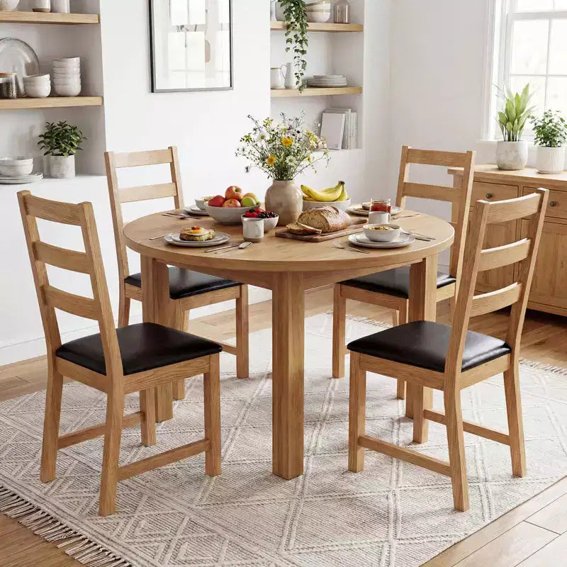 Costway Dining Chairs Set of 2/4 with Hollowed Backrest, Padded Seat, Rubber Wood Legs Natural & Black