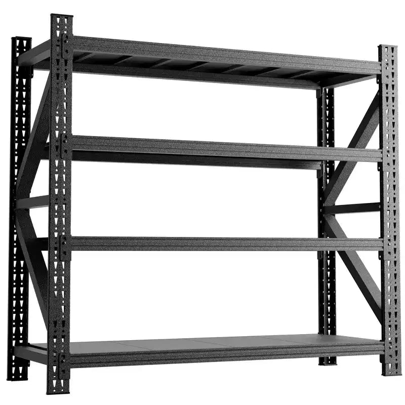 VIYET 63H, 4-Shelf Heavy Duty Metal Garage Shelving, 5000 LBS Capacity Adjustable Industrial Storage Unit, Black