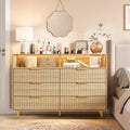 Modern Wave Pattern 7-Drawer Dresser, Contemporary Storage Chest for Bedroom, Living Room & Entryway